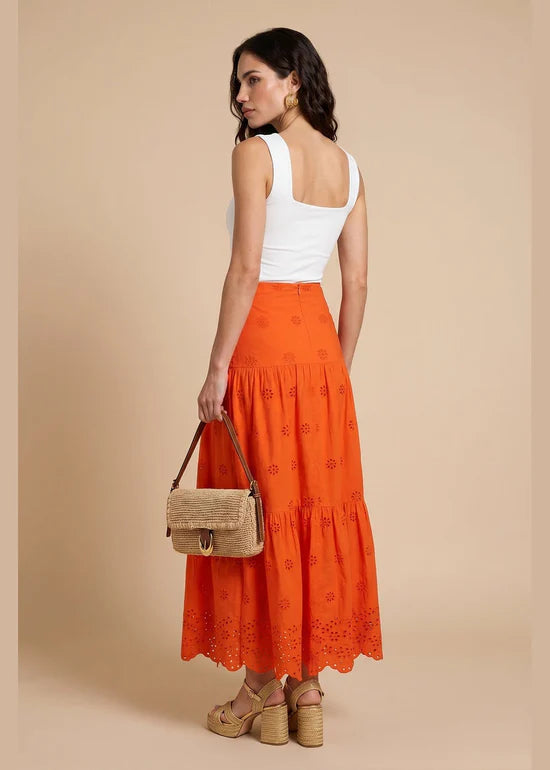 Maxi skirt in Orange