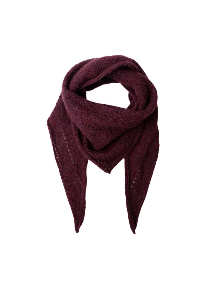 Dell Knitted Mini Scarf in Plum