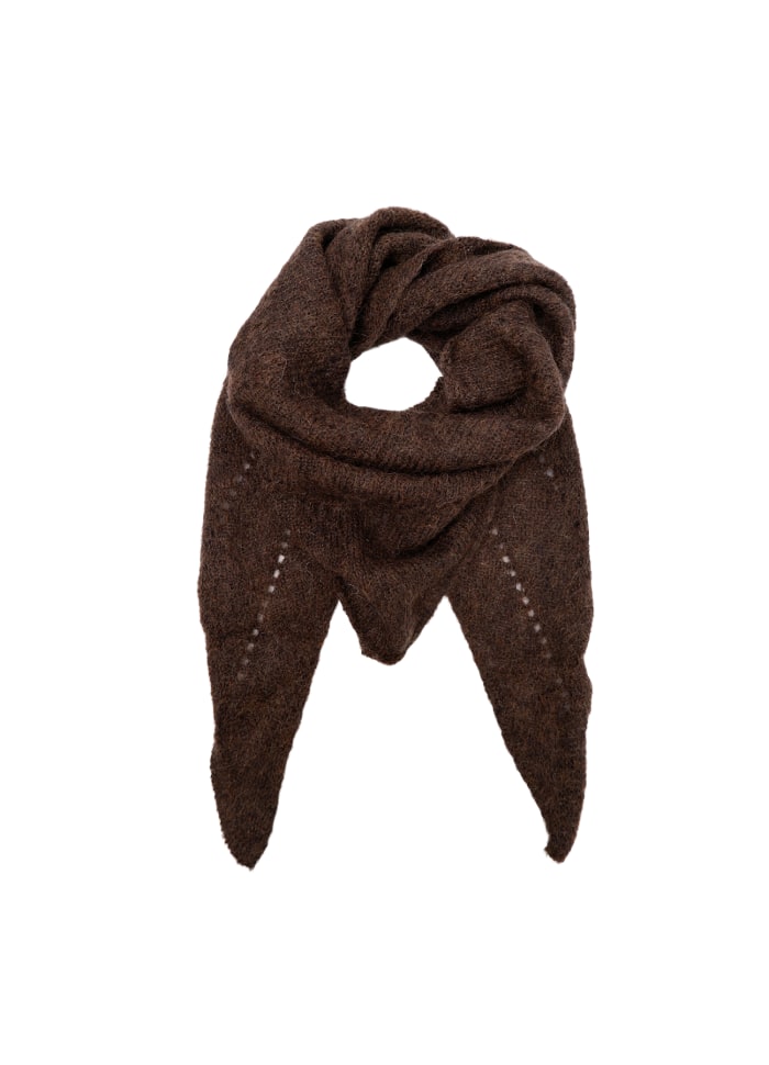 Dell Knitted Mini Scarf in Mocca